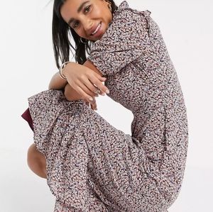 90s Style Floral Midi Dress